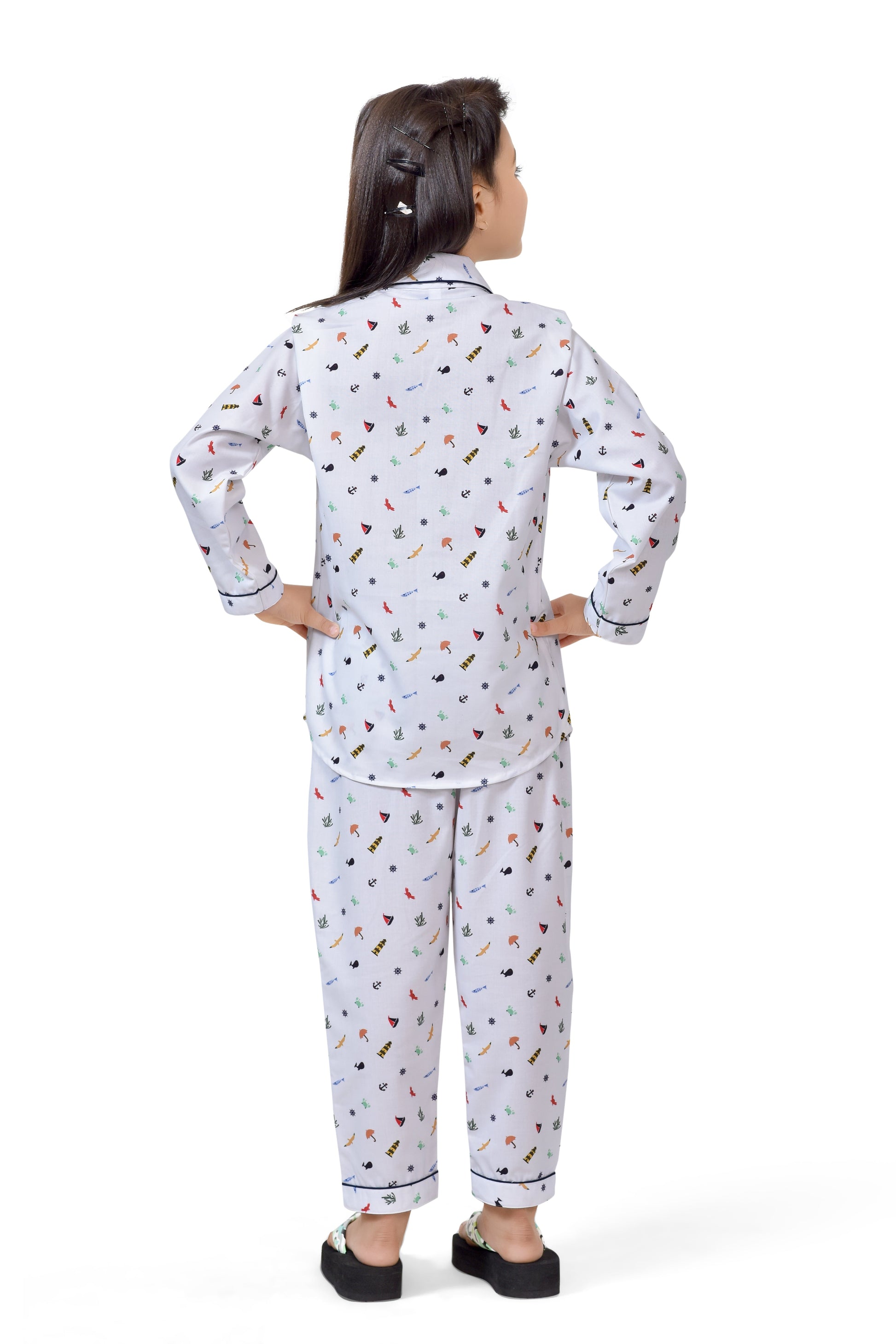 Buy Cute White Printed Girls Long Night Suit Dress Online – Club96 Buy Cute White Printed Girls Long Night Suit Dress Online – Club96