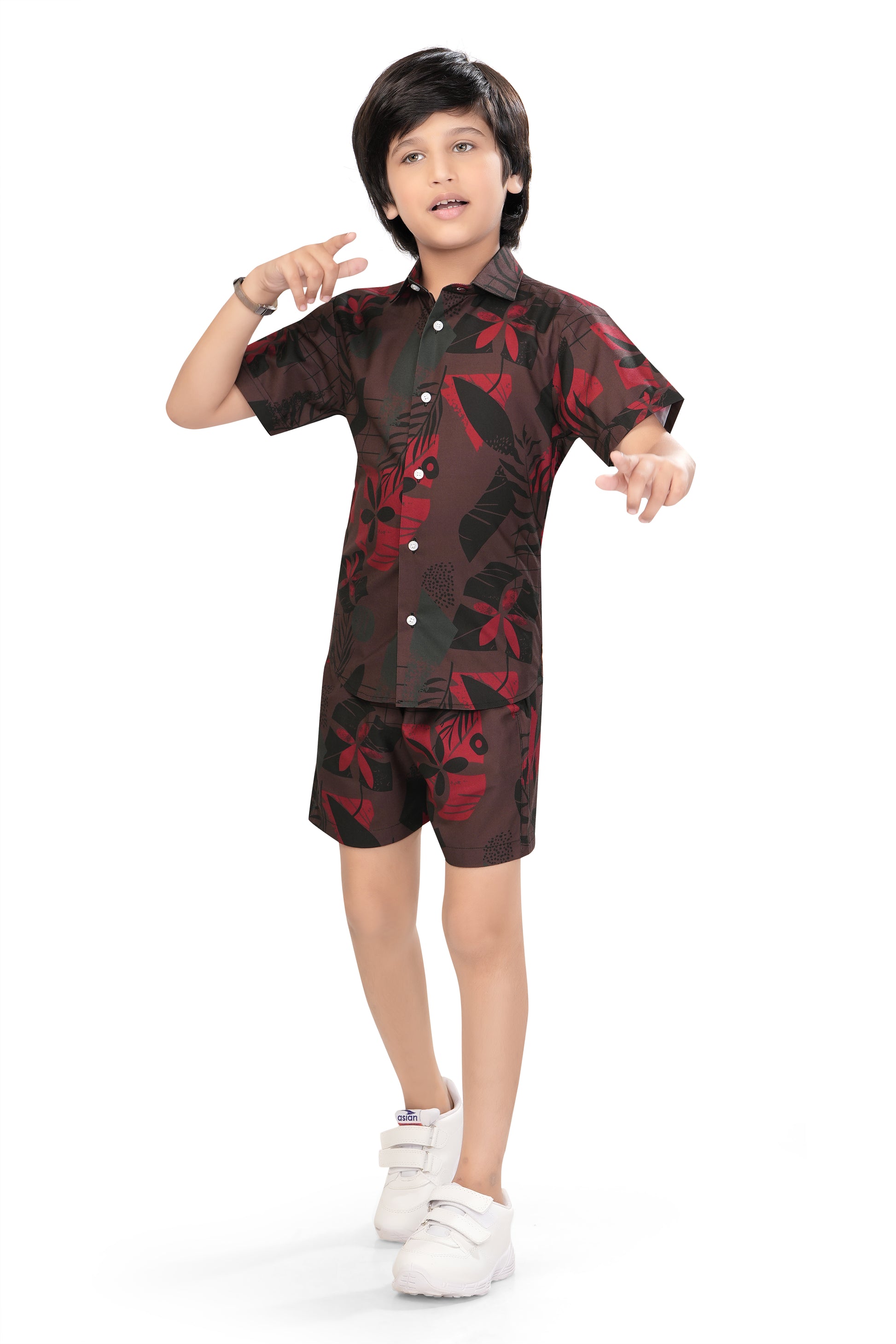 Floral-and-Leaf-Printed-Boys-Co-Ord-Set