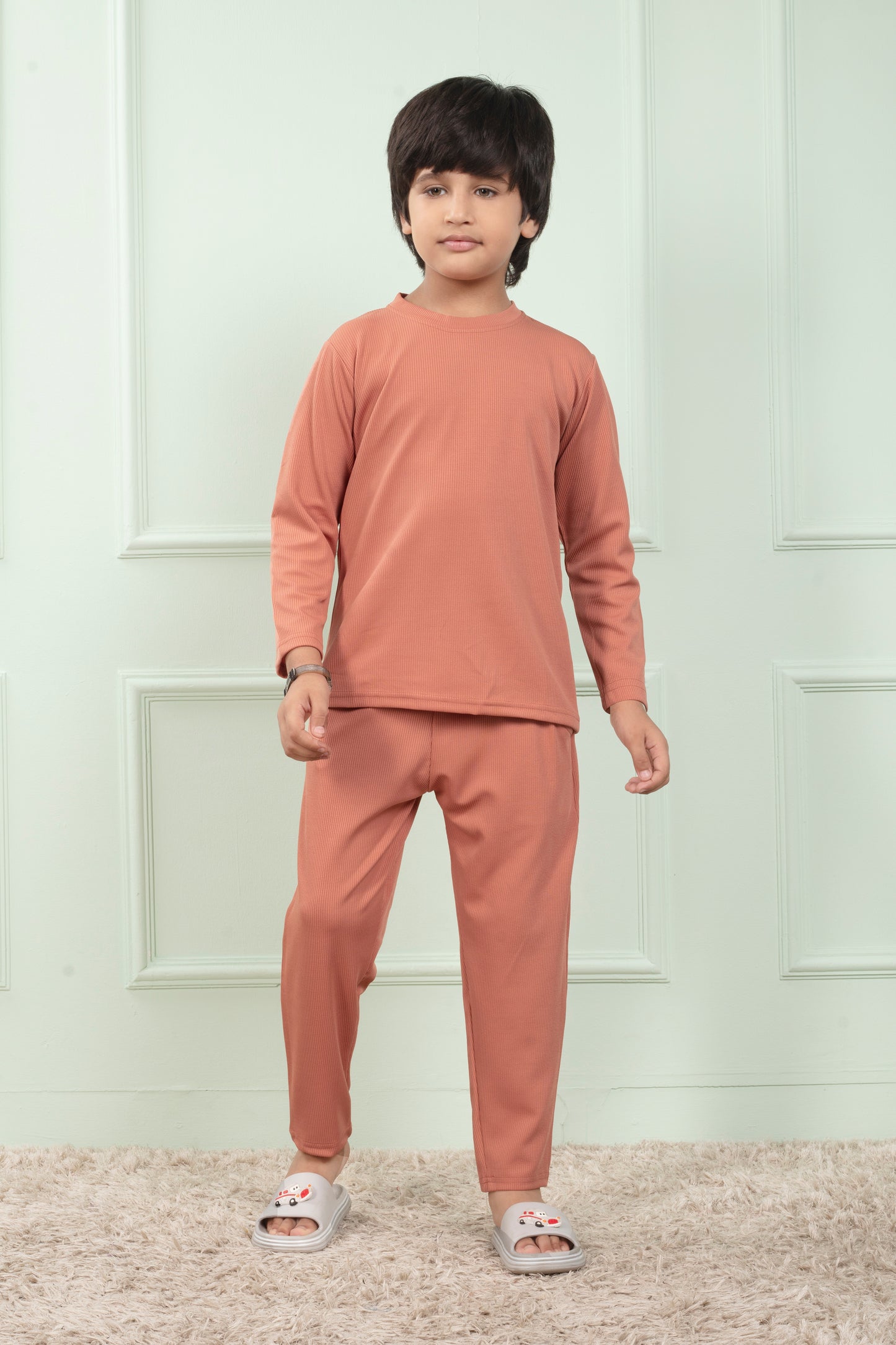Pure Cotton Mario rib Pinch Pajama for kids
