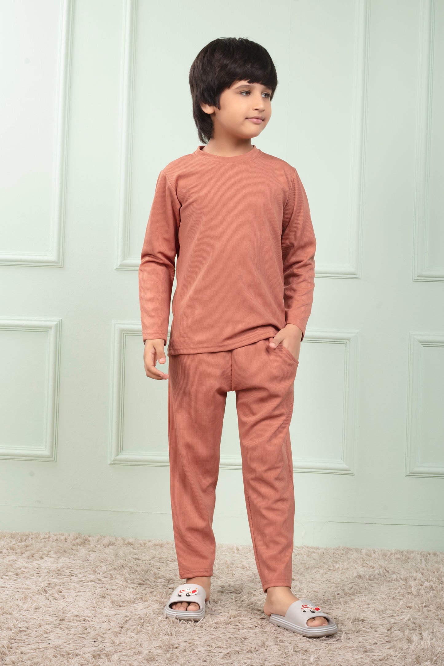 Pure Cotton Mario rib Pinch Pajama for kids