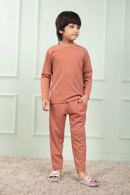 Pure Cotton Mario rib Pinch Pajama for kids