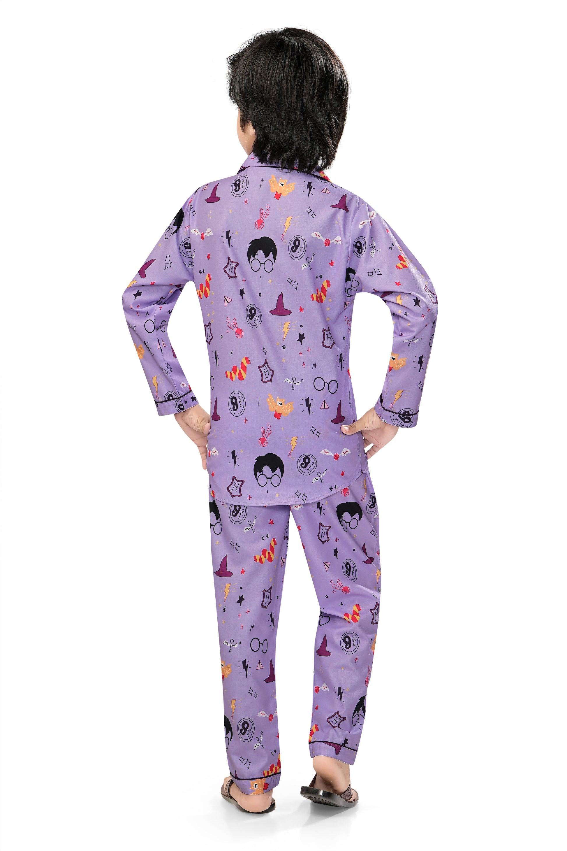 Lavender-Harry-Potter-Printed-Cotton-Night-Suit-Set-BackView