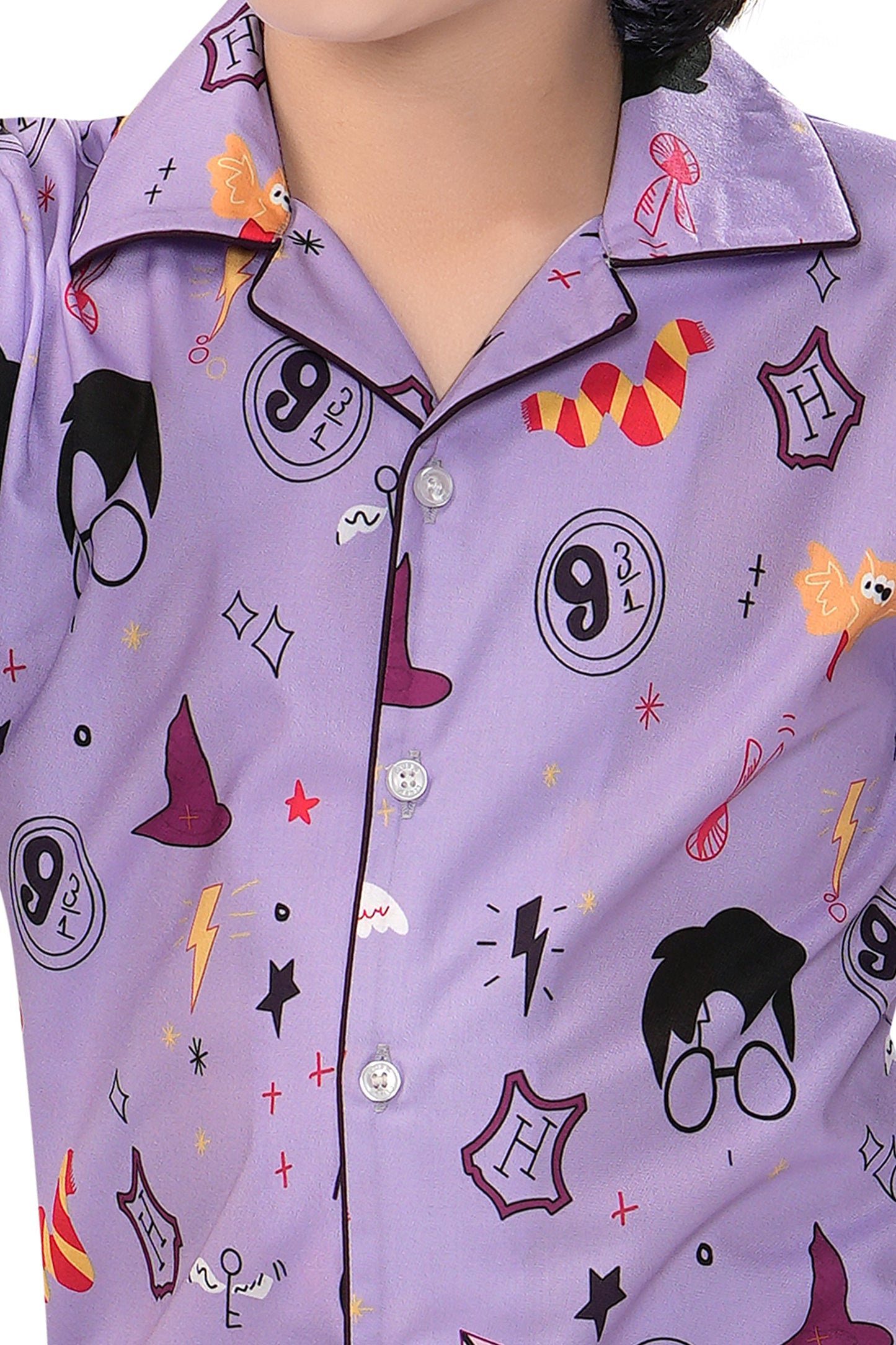 Lavender-Harry-Potter-Printed-Cotton-Night-Suit-Set-ZoomView