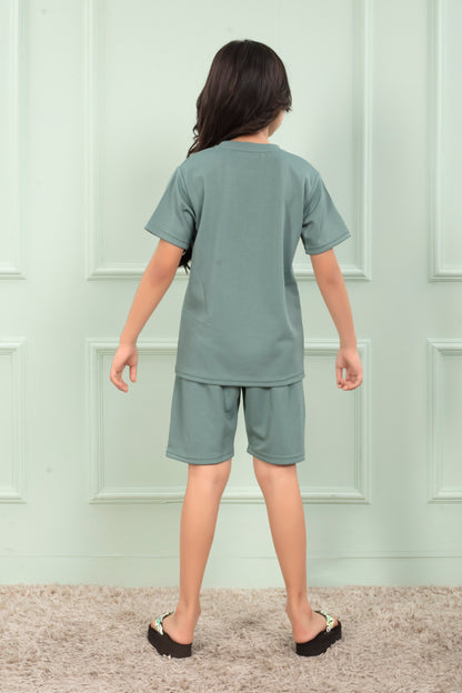 Light_Green_cotton-cute_shorts_co_ord_set - BackView
