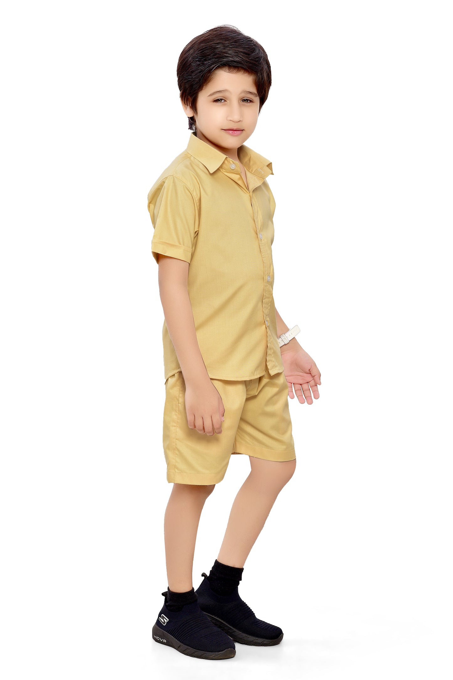 Yellow Imported Cotton Cord Set for Boys