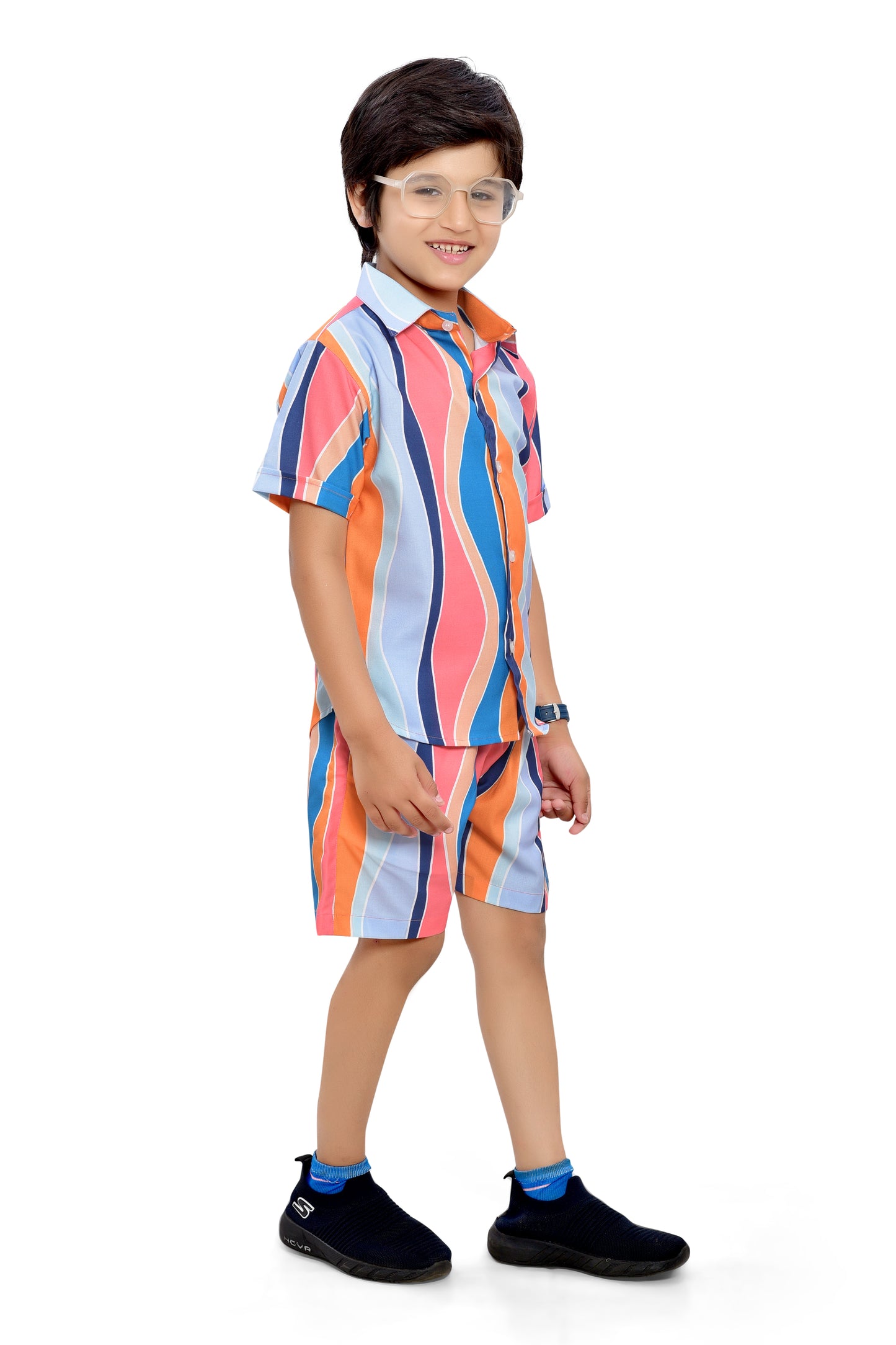 Rainbow Lining Printed Cord Set for Boys