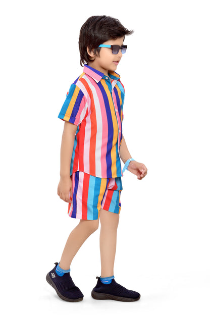 Rainbow Lining Printed Cord Set for Boys