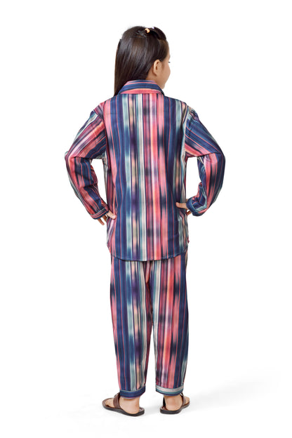 Striped Rainbow Pajama Set for Girls – Comfortable Sleepwear