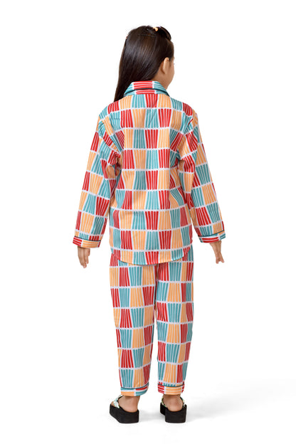 Color Pop Pajama Set for Girls – Fun & Comfortable Kids Sleepwear