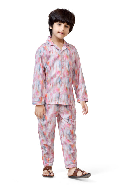 Multicolor Printed Boys' Night Suit – Soft and Cozy Sleepwear