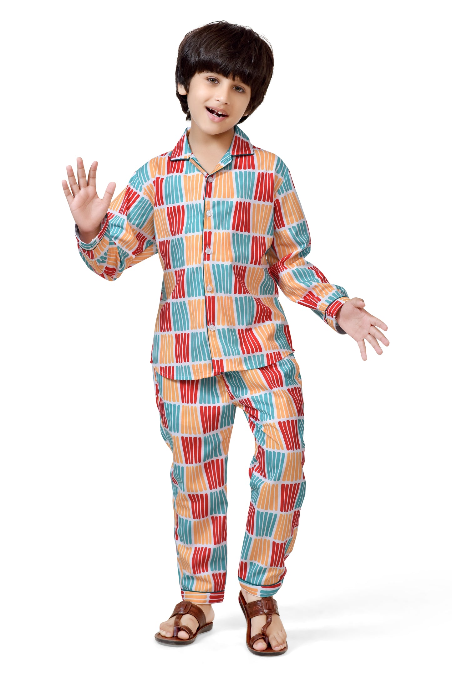 Vibrant Multicolor Boys' Night Suit – Soft and Stylish Sleepwear