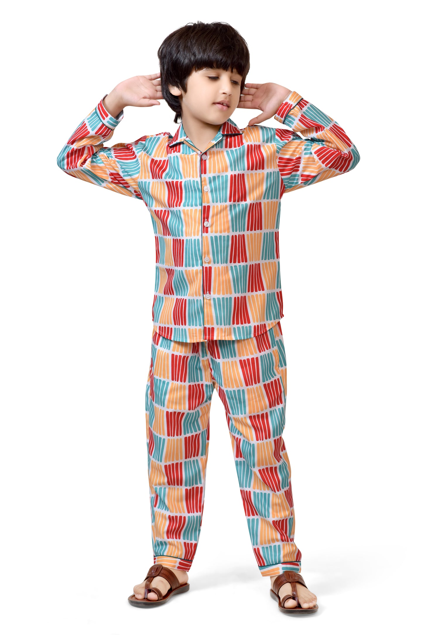 Vibrant Multicolor Boys' Night Suit – Soft and Stylish Sleepwear