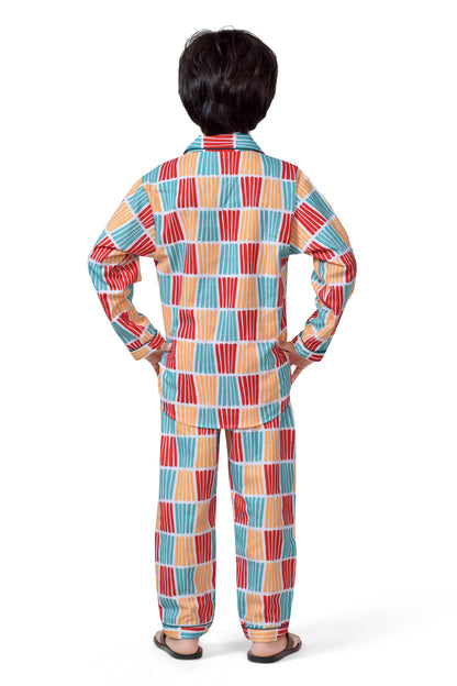 Vibrant Multicolor Boys' Night Suit – Soft and Stylish Sleepwear