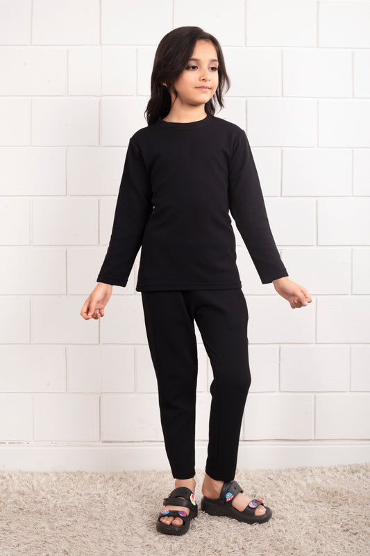 Pure_Cotton_Waffle_Black_color_Pajama_set_for_Girl