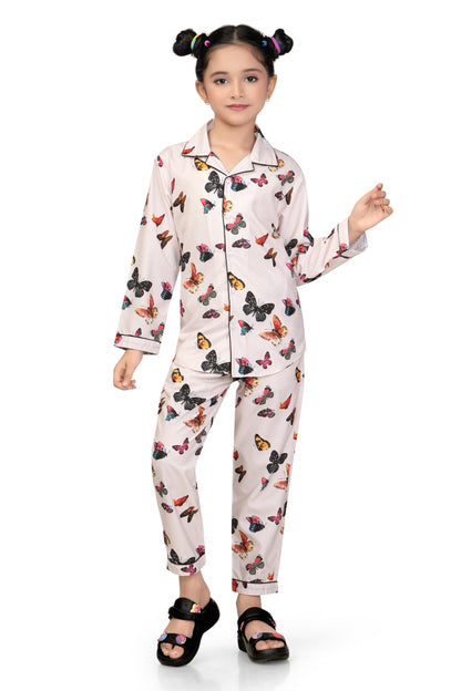 White-Butterfly-Print-Girl-Nightsuit-Set-Club96